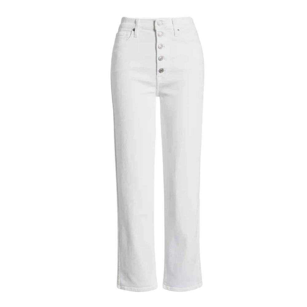 7 For All Mankind Exposed Button High Waist Crop
Straight Leg Jeans Size 31